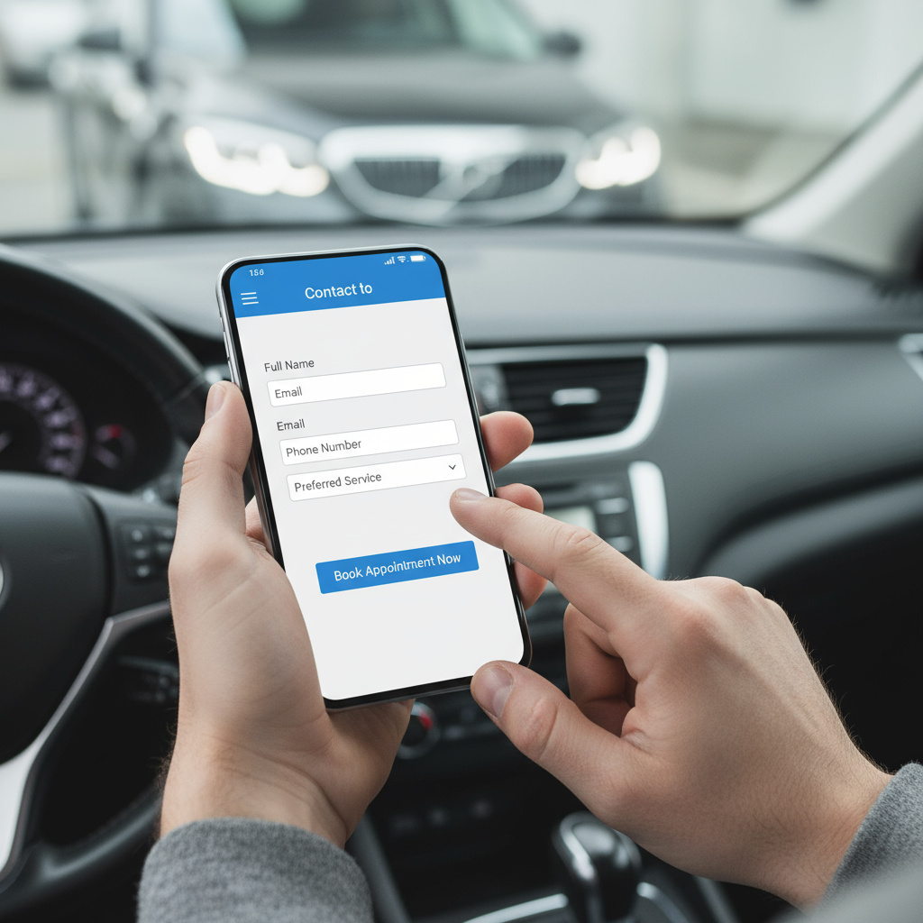 Smartphone mit Kontaktformular