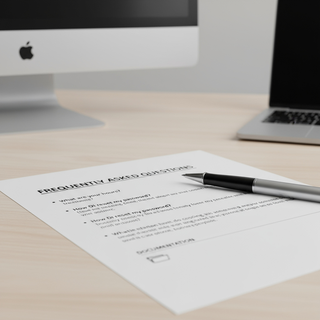 Informationsunterlagen symbolisieren FAQs